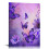 Tableau sur toile Papillon et fleurs violettes 1