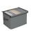 Bac de rangement pliable gris 42 L avec poignées et couvercle 1