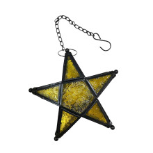 Iron Candle Holders Decorative Base Star Shape Flexible-Yellow