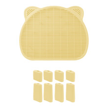 Effective Cats Litter Box Mat Easy Trapping Mat Splash-Yellow