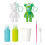 Marble Keyring Kit, Bear Shape, 6 Pcs, Includes Paints 1