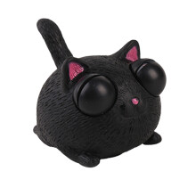 Lovely Squeezable Cats Stress Relief Toy with Popping-Black