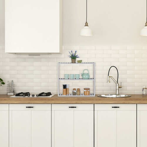 White wall shelf with 3 shelves 2