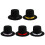 Adjustable Magicians Hat Stage Performances Hat-black pk ribbon 2