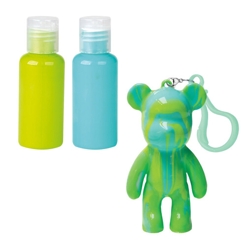 Marble Keyring Kit, Bear Shape, 6 Pcs, Includes Paints 1