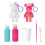 Marble Keyring Kit, Bear Shape, 6 Pcs, Includes Paints 8