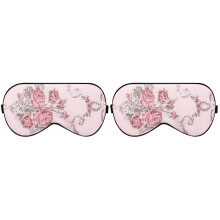 2Pièces Masque De En Soie Rose Confortable Frottement