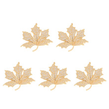 5Pcs Rhinestone Brooch Suit Pin in Gold, Perfect for Fall and Wedding
