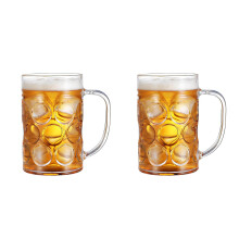 2St Transparante Drinkmok Met Handvat Voor Bier, Water En Sap Thuis