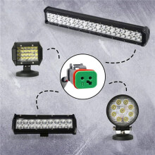 2X 2 Lead 4 In1 Deutsch Dual Outputs DT DTM Female Connector Socket Adapters for LED Fog Light LED Pod Lights