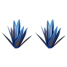2X Rustikale Tequila-Skulptur Aus Metall, Agavenpflanze, Heimdekoration, Rustikale Handbemalte Agaven-Gartendekoration Aus Metall für Den