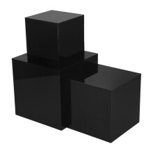 3Pcs Black Acrylic Cube Nesting Risers for Food, Retail & Collectibles
