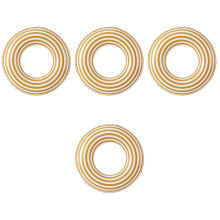 4Pcs Outdoor PVC Swim Rings Inflatable Orange Striped for Summer Pool
