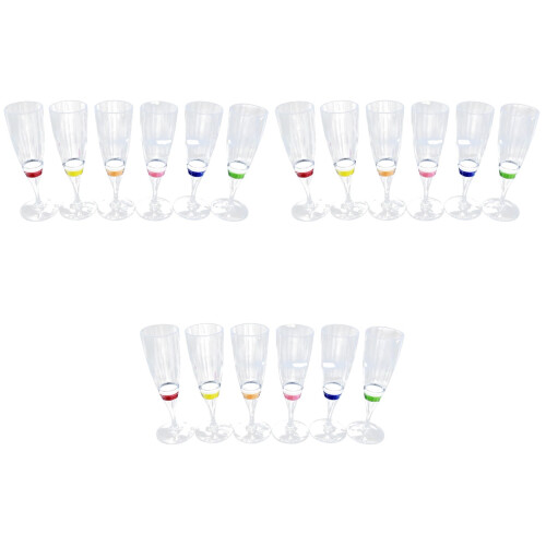 18Pcs LED Light Up Wine Cups Transparent Party Glasses
