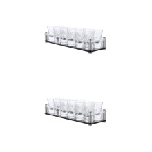 2Sets Acrylaat Wijn- En Cocktailglazen Rek Zwart Bar Opbergsysteem