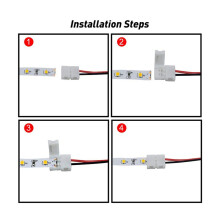 100Pcs LED Tape Connector 2Pin LED Strip Accessories Connectors 8Mm for 2835 3528 5050 5730 5630 SMD LED Strip