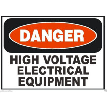 High Voltage Safety Sign Aluminum Metal 8 x 12 Inch
