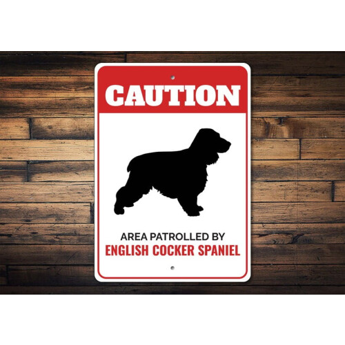 Aluminiumsskilt for engelsk cocker spaniel, 8x12 tommer