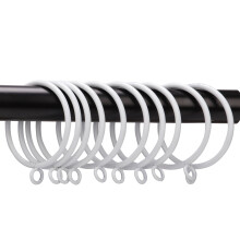 10-pakning gardinringer i metall med maljer, 6,2 cm