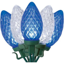 LED C9 kék és fehér fények, 25 darab