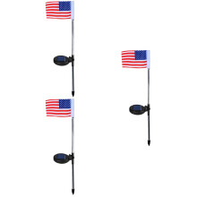Lampes solaires de jardin drapeau américain (lot de 3)