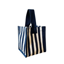 Borsa termica in tela a quadri, mini borsa quadrata portatile