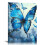 Tableau mural papillon bleu sur toile 40 x 50 cm 1