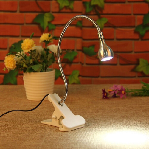 Lampe de lecture LED avec pince, col flexible, alimentation USB