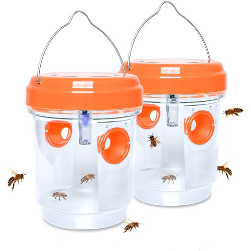 2-pack soldriven getingfälla med lila LED-ljus