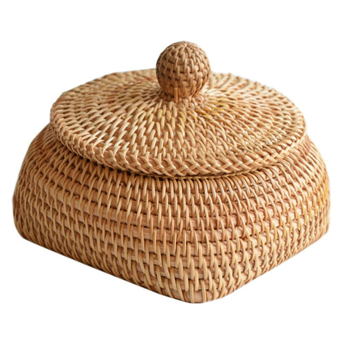 Förvaringskorg i vävd höstrotting, 13x13x8cm