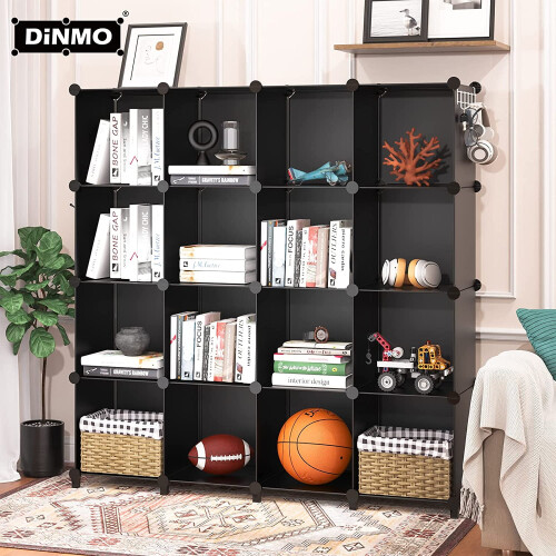 16-Cube Black Storage Organizer with Metal Frame 1