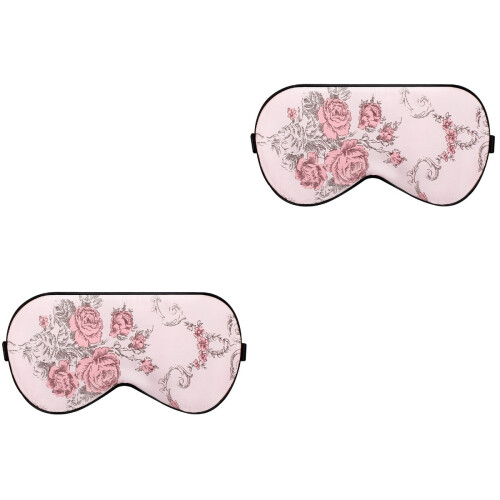 2Pcs Pink Silk Sleep Eye Mask Large Eye Patch Comfortable Durable 1