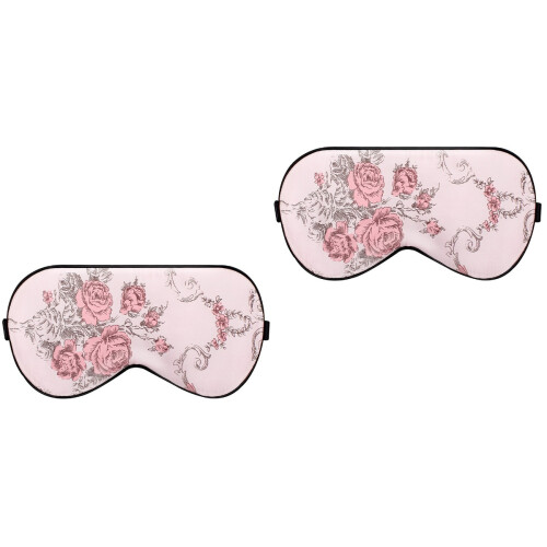 2Pcs Pink Silk Sleep Eye Mask Large Eye Patch Comfortable Durable 2