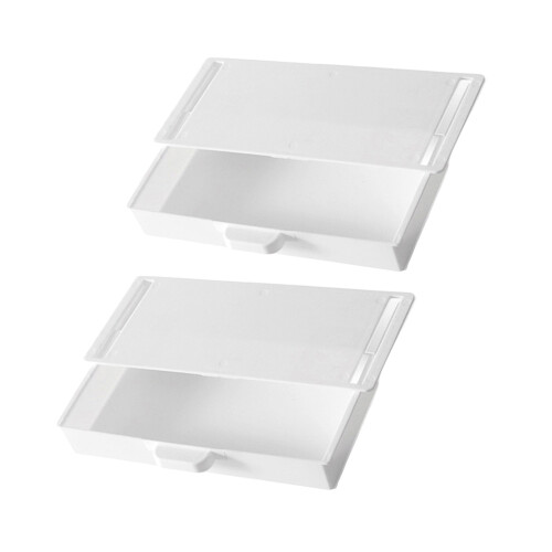 Set van 2 zelfklevende opbergdozen onder-Wit
