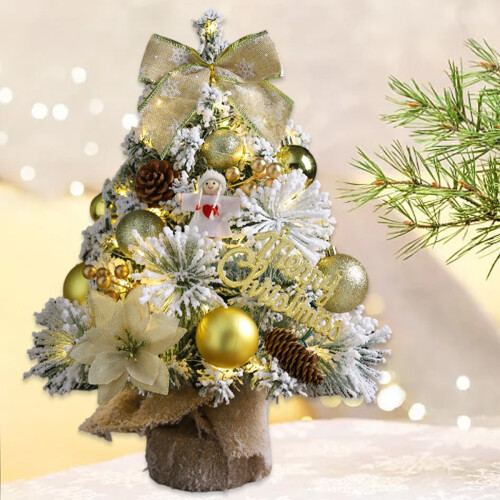 Red and White Christmas Tree Ornament with Lights, Mini 2