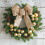 Artificial Pine Christmas Wreath with Red Bow and Red Gold 4