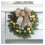 Artificial Pine Christmas Wreath with Red Bow and Red Gold 5