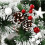Artificial Christmas Wreath Silver Bristles Pine Cones 5