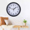 Silent Round Wall Clock 8 Inch Battery Powered Black 8