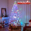 7ft White Fiber Optic Christmas Tree with Iridescent Tips & 2