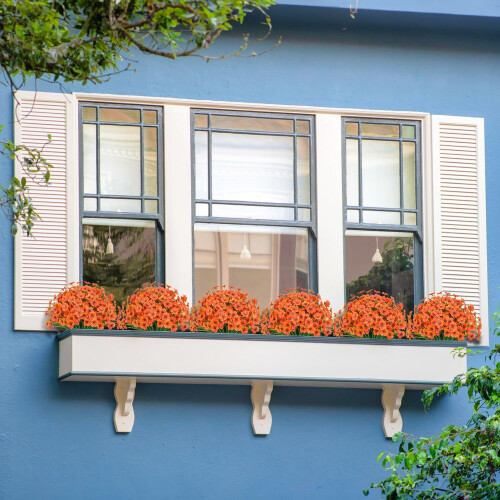 Outdoor Artificial Flowers 21-Pack Light Autumn Orange 1