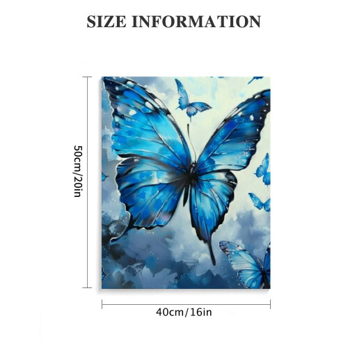 Tableau mural papillon bleu sur toile 40 x 50 cm 2