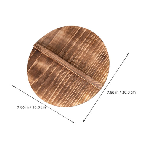 Coperchio rotondo in legno massello da 20 cm 1