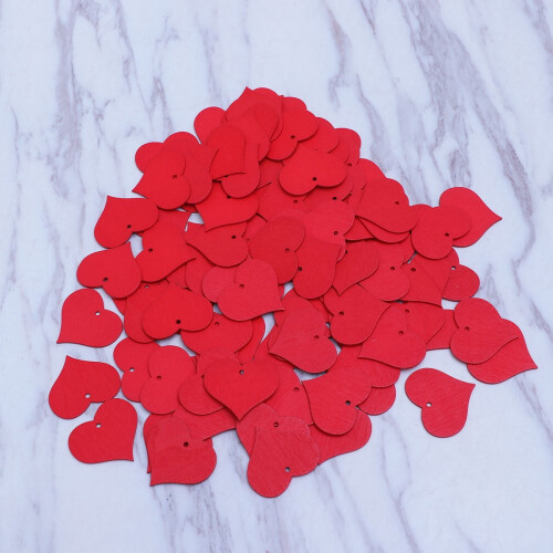 Cœurs en bois rouges (lot de 50) 2
