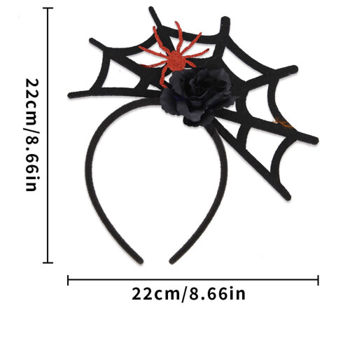 Edderkop Halloween-pandebånd - Sort plastik, 1-pak 1