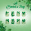 24pcs Patrick's Day Themed False Nail Light Green Glitters Short 4