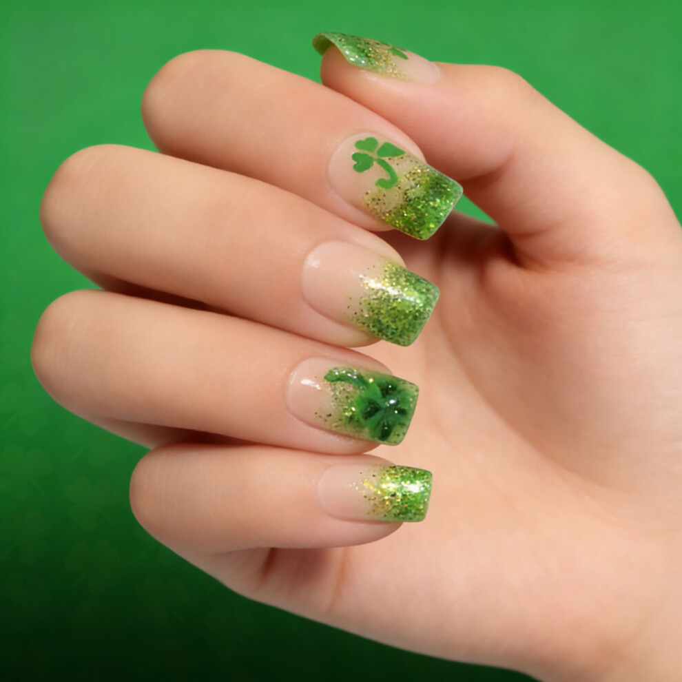 User Friendly ABS Short Glossy Press On Nail 24Pcs Artificial