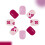 24pcs Short Square Artificial Nail Purple Flower Glittering 5