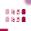 24pcs Short Square Artificial Nail Purple Flower Glittering 6