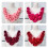 Recyclable Polyester Handmade Pleated Flower Patches-rose red 3